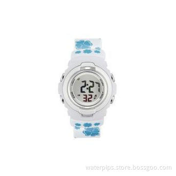 Bright Print Four Leaf Clover In Band LCD Digital Female Wr